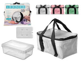 Leknes Set Nevera Fiambrera Surtidos Gris Rosa Verde 22x17.5x15cm Plástico Poliéster (Set de 6)