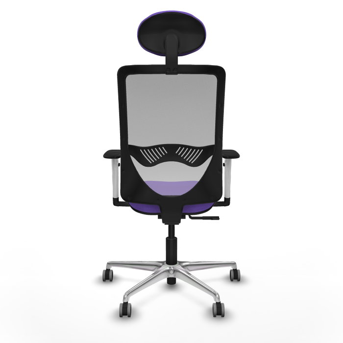 PIQUERAS Y CRESPO Silla de oficina Zulema con mecanismo Sincro, Tela Lila y Malla Gris PIQUERAS Y CRESPO Silla de oficina Zulema con mecanismo Sincro, Tela Lila y Malla Gris