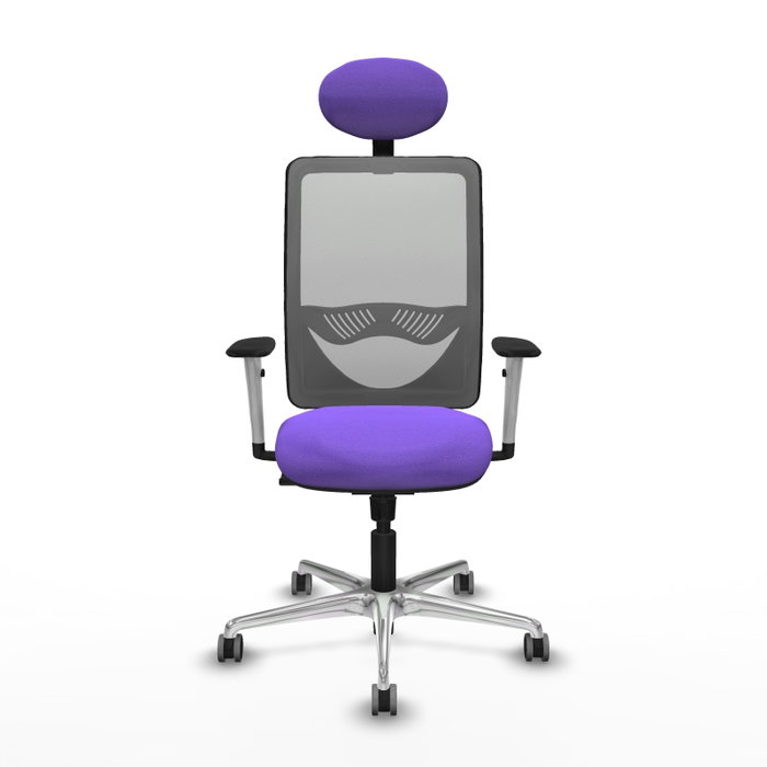 PIQUERAS Y CRESPO Silla de oficina Zulema con mecanismo Sincro, Tela Lila y Malla Gris PIQUERAS Y CRESPO Silla de oficina Zulema con mecanismo Sincro, Tela Lila y Malla Gris
