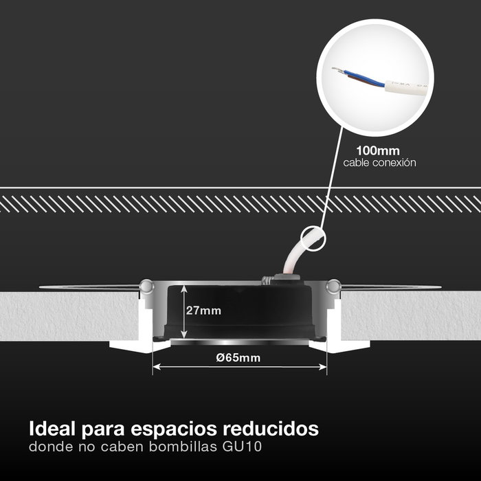 GSC Evolution Aro redondo empotrable compacto LED Lumati 4W Negro