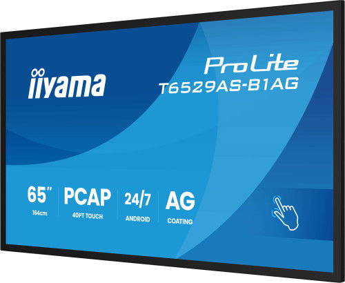 Iiyama T6529AS-B1AG Monitor Táctil 65" 4K Android 24/7 Uso Continuo