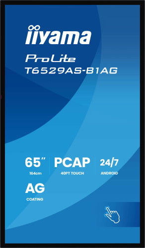 Iiyama T6529AS-B1AG Monitor Táctil 65" 4K Android 24/7 Uso Continuo