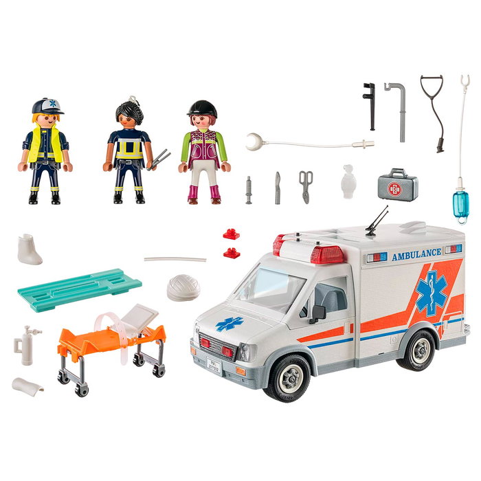 Playmobil Ambulancia City Action 71232 con Luz y Sonido - Multilingüe, +4 años