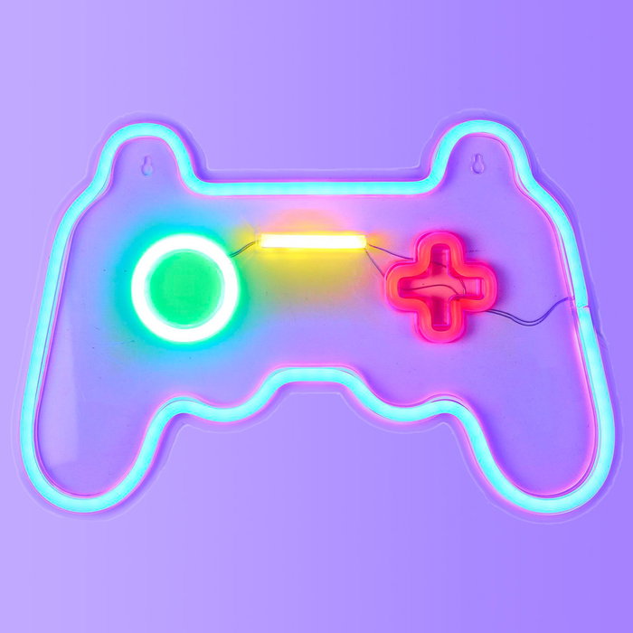 Home Deco Factory Mando Play Lámpara LED Neón Usb Home Deco Factory Medidas 41x1,8x27,5 cm