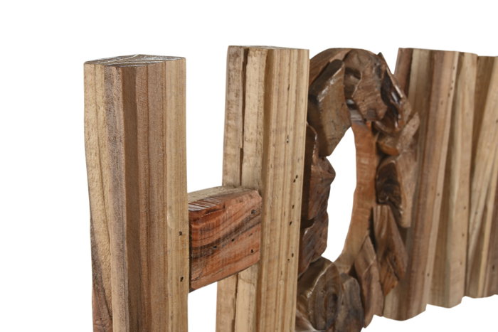 DKD Home Decor Decoración de Madera Natural 58x4x20 cm