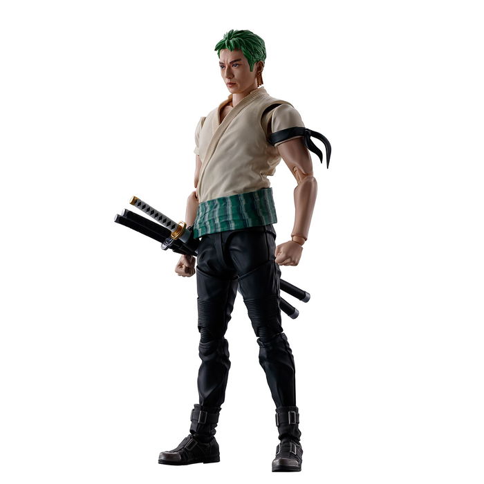 Tamashii Nations S.H.Figuarts - One Piece - Roronoa Zoro Figura de Acción Articulada 14.5 cm con Cabezas y Espadas Alternativas Tamashii Nations S.H.Figuarts - One Piece - Roronoa Zoro Figura de Acción Articulada 14.5 cm con Cabezas y Espadas Alternativas