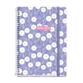 Agenda Escolar (2026-27) Miquelrius Teen Espiral Tapa Extra Con Goma Plus 4º 154X215 S/V Apais. Purlple Bloom