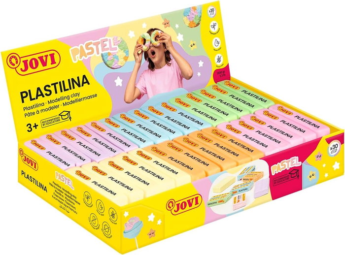 Jovi Plastilina 70 Colores Pastel Surtidos Caja de 30 Unidades de 50g