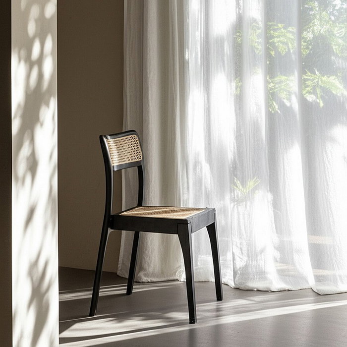 Silla Natural-Negro Madera Contract 55 X 53 X 79,50 cm