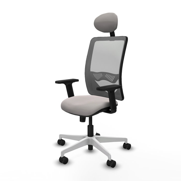 PIQUERAS Y CRESPO Silla de oficina Zulema con mecanismo Sincro, Blanco y Gris