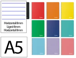 Liderpapel Cuaderno Espiral A5 Micro Witty Tapa Dura 120 Hojas 90gr Rayas Horizontales 8mm Colores Surtidos