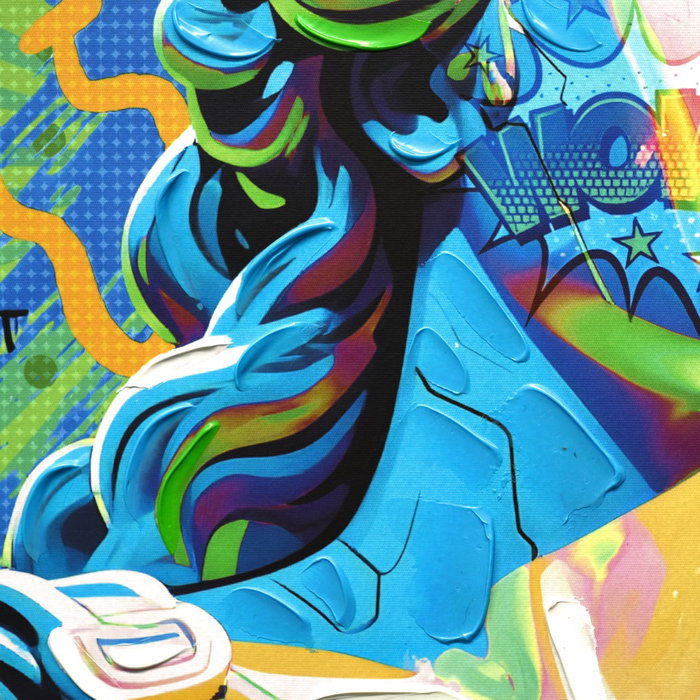 DKD Home Decor Cuadro Moderno Lienzo LED Verde Azul 2 Unidades 83 x 83 cm