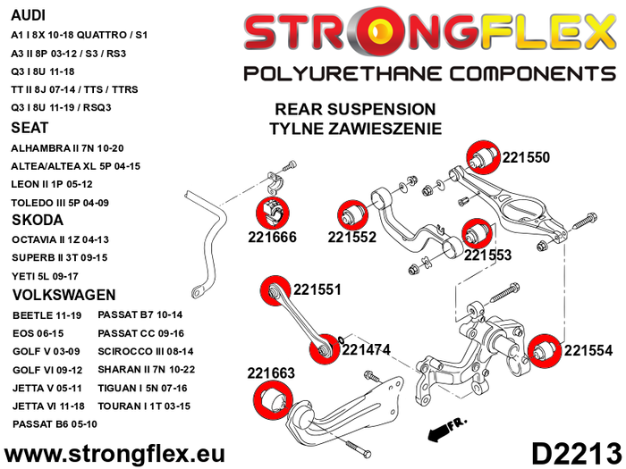 StrongFlex STF221553A Silentblock Trasero Superior Bieleta Exterior Sport