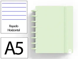 Carchivo Cuaderno Ingeniox Foam A5 80H Rayado Horizontal Verde Pastel