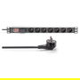 Digitus PDU 1U 7xCEE7/5 Negro Regleta conmutada 7 salidas 230V/16A Montaje en Rack Horizontal Aluminio Plástico