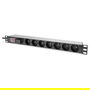 Digitus PDU 1U 7xCEE7/5 Negro Regleta conmutada 7 salidas 230V/16A Montaje en Rack Horizontal Aluminio Plástico