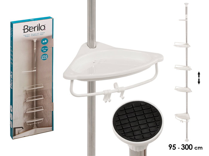 BERILO Estantería Extensible de 4 Balas de Plástico y Metal BERILO Estantería Extensible de 4 Balas de Plástico y Metal