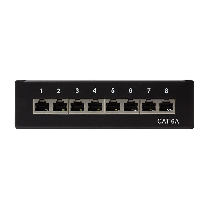 LogiLink Patchpanel Desktop 8 Port Cat6A STP negro