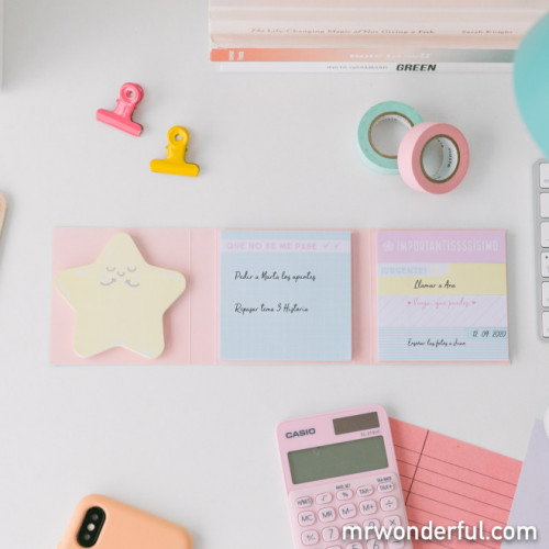 Bloc de Notas y Notas Adhesivas para Acordarme de Todo y Más Mr.Wonderful WOA10338ES