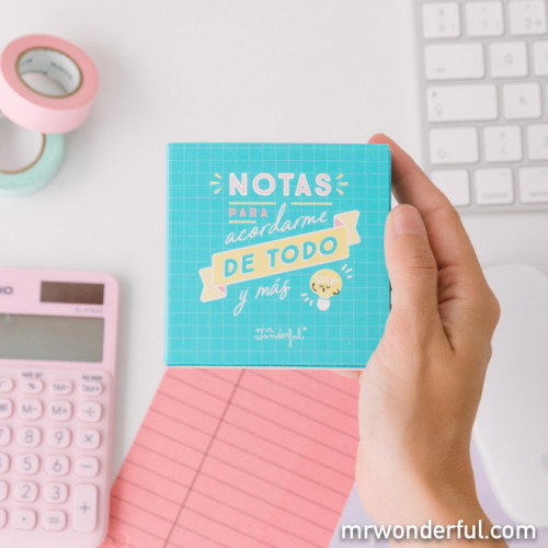 Bloc de Notas y Notas Adhesivas para Acordarme de Todo y Más Mr.Wonderful WOA10338ES