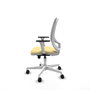 PIQUERAS Y CRESPO Silla de oficina Cilanco con mecanismo Sincro/Traslack, Similpiel Crema y Malla Gris