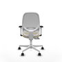 PIQUERAS Y CRESPO Silla de oficina Cilanco con mecanismo Sincro/Traslack, Similpiel Crema y Malla Gris