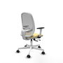 PIQUERAS Y CRESPO Silla de oficina Cilanco con mecanismo Sincro/Traslack, Similpiel Crema y Malla Gris