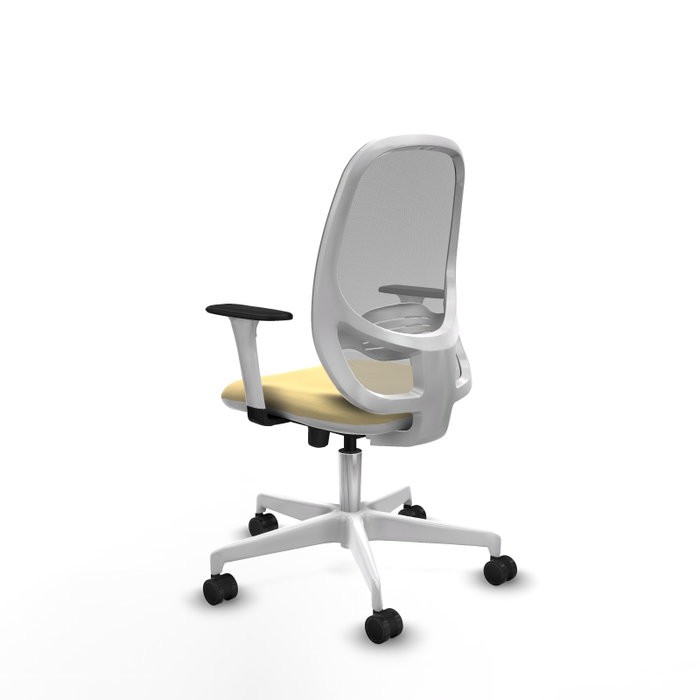 PIQUERAS Y CRESPO Silla de oficina Cilanco con mecanismo Sincro/Traslack, Similpiel Crema y Malla Gris PIQUERAS Y CRESPO Silla de oficina Cilanco con mecanismo Sincro/Traslack, Similpiel Crema y Malla Gris
