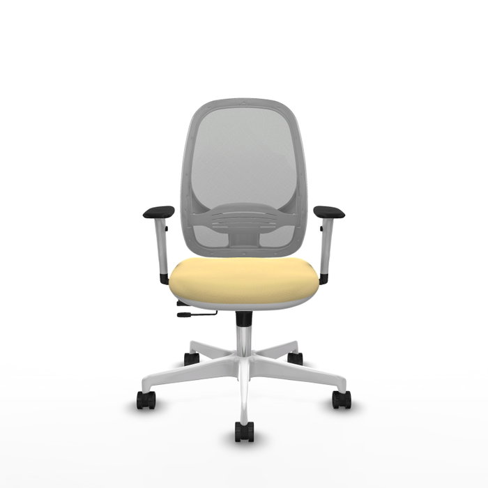 PIQUERAS Y CRESPO Silla de oficina Cilanco con mecanismo Sincro/Traslack, Similpiel Crema y Malla Gris PIQUERAS Y CRESPO Silla de oficina Cilanco con mecanismo Sincro/Traslack, Similpiel Crema y Malla Gris