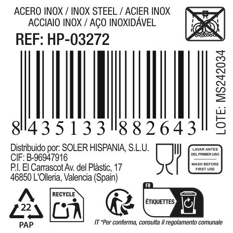 Neutro Cuchara Coctel Inoxidable 3.7 x 27.8 cm para Bar y Mezcla de Bebidas - Serie Top (24 Unidades)