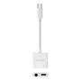 Nanocable Adaptador de Audio USB-C Macho a Jack 3.5 Hembra y USB-C Hembra PD 60W, Blanco