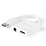 Nano Cable 10.24.1206 Adaptador Audio USB-C Macho a Jack 3.5 Hembra + USB-C Hembra Carga PD 60W Blanco