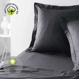 Today Funda de almohada de algodón orgánico con volante de 5 cm, 63 x 63 cm
