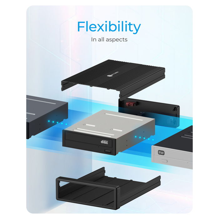 ICY BOX IB-525-U3 Carcasa Externa para Disco de 5.25" USB-B 3.2 Gen 1 Tipo C Negro