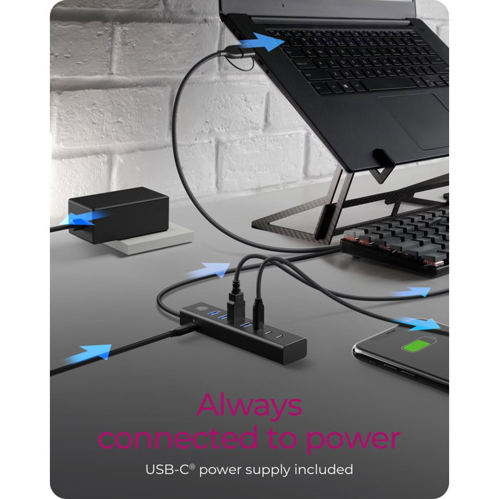 ICY BOX IB-HUB1737-C3 Hub USB 3.2 de 7 puertos (4x USB-A y 3x USB-C)