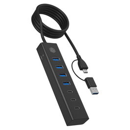 ICY BOX IB-HUB1737-C3 USB-C/USB-A 3.2 Gen 1 Hub de 7 Puertos (4xUSB-A, 3xUSB-C) 5000 Mbit/s