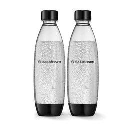 SodaStream Fuse Pack de 2 Botellas de 1L, Negro y Transparente