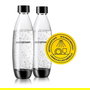 SodaStream Botella PET para bebida carbonatada DUO 1741260410 - 2 unidades, 1 Litro, Negro y Transparente, apta para lavavajillas