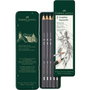 Faber castell lápices de grafito acuarelables estuche metálico de 5 surtidos