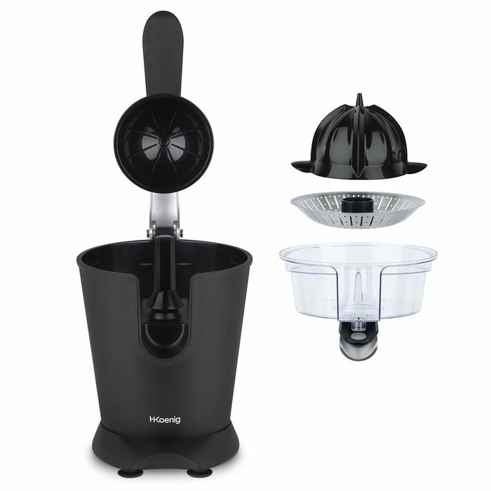 Hkoenig AGR82 Exprimidor de cítricos eléctrico 160 W en negro mate y acero inoxidable