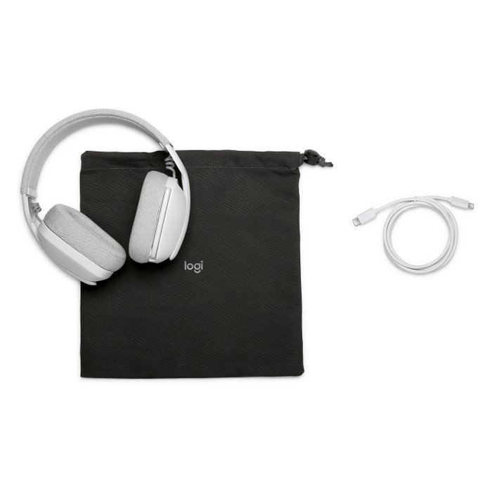 Logitech Zone Vibe 100 Auriculares Diadema Bluetooth 5.2 Inalámbricos Blanco - 20h Autonomía, Cancelación Ruido, Optimizado Teams/Meet/Zoom