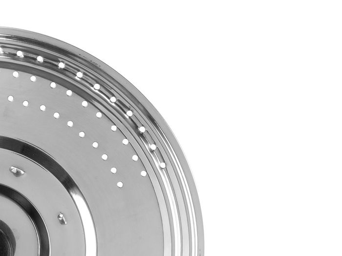 Kinvara Tapa para Sartén de Metal con Escurridor, Acero Inoxidable (SS18-0), Plata, 22 cm de Diámetro (Set de 24)