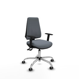 PIQUERAS Y CRESPO Silla de oficina Elche Gris con mecanismo Asincro y base cromada