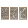DKD Home Decor Set de 3 Cuadros de Cristal y Papel Mache Natural 20x30 cm