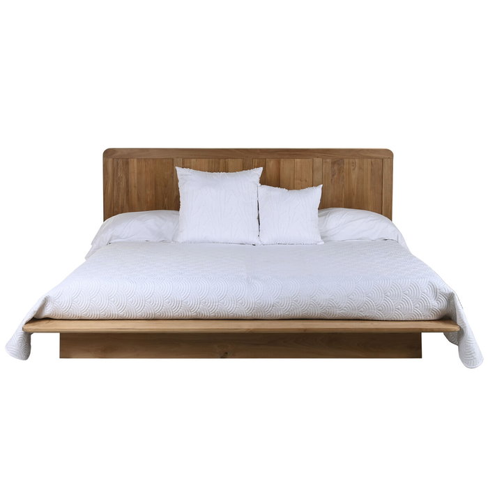 DKD Home Decor Cama Balines 200 x 180 cm en Teca, Capacidad 180x200, Dimensiones 200 x 75 x 180 cm