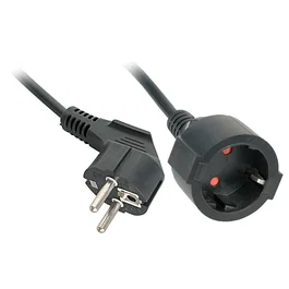 Lindy 30245 Base Múltiple Alargador de 5m, 2 Salidas AC Schuko C13, Negro, Interior, con Fusible de Entrada y Obturador de Seguridad