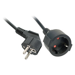 LINDY Alargador de corriente 5 m negro, 2 tomas AC C13, con fusible de entrada y obturador de seguridad, referencia 30245, para interior
