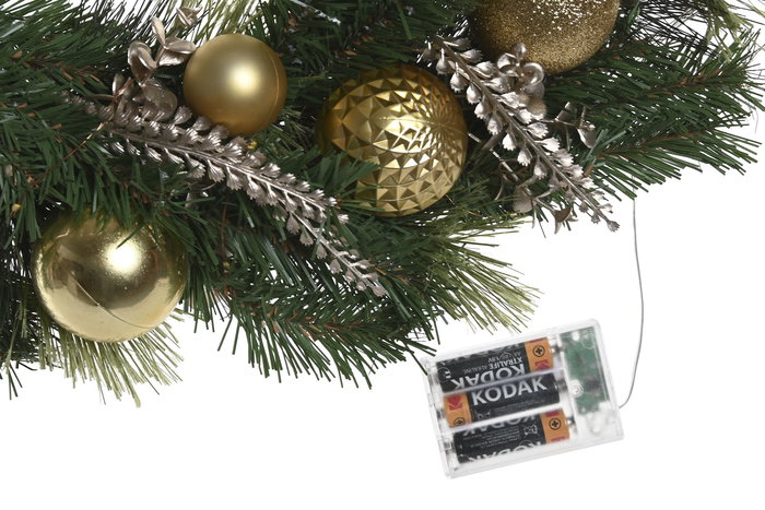 DKD Home Decor Corona Navidad Moderna 10 x 60 x 60 cm Verde Dorado 2 Unidades