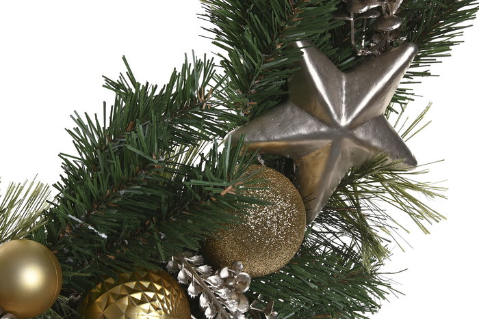 DKD Home Decor Corona Navidad Moderna 10 x 60 x 60 cm Verde Dorado 2 Unidades