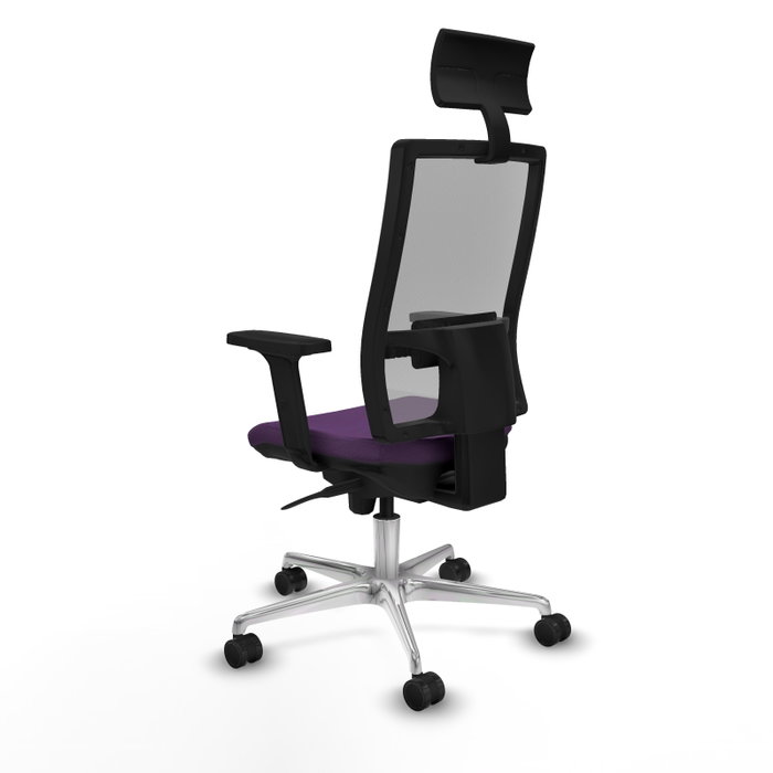 PIQUERAS Y CRESPO Silla de oficina Horna con mecanismo Sincro, Tela Morada y Malla Gris PIQUERAS Y CRESPO Silla de oficina Horna con mecanismo Sincro, Tela Morada y Malla Gris